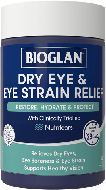 Bioglan Dry Eye & Eye Strain Relief 60 Caps x 3 Pack = 180 Caps